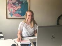 Laura H. Møller i gang med at holde digitalt oplæg 
